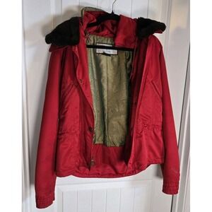 Metropolis Glacier Red Ski Jacket With Hood Size 8 Vintage